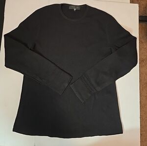 Rag & Bone Waffle Knit Crewneck Sweater Black Size M